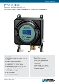 Thumbnail of document Data Sheet - PT-MON Explosion proof moisture analyzer